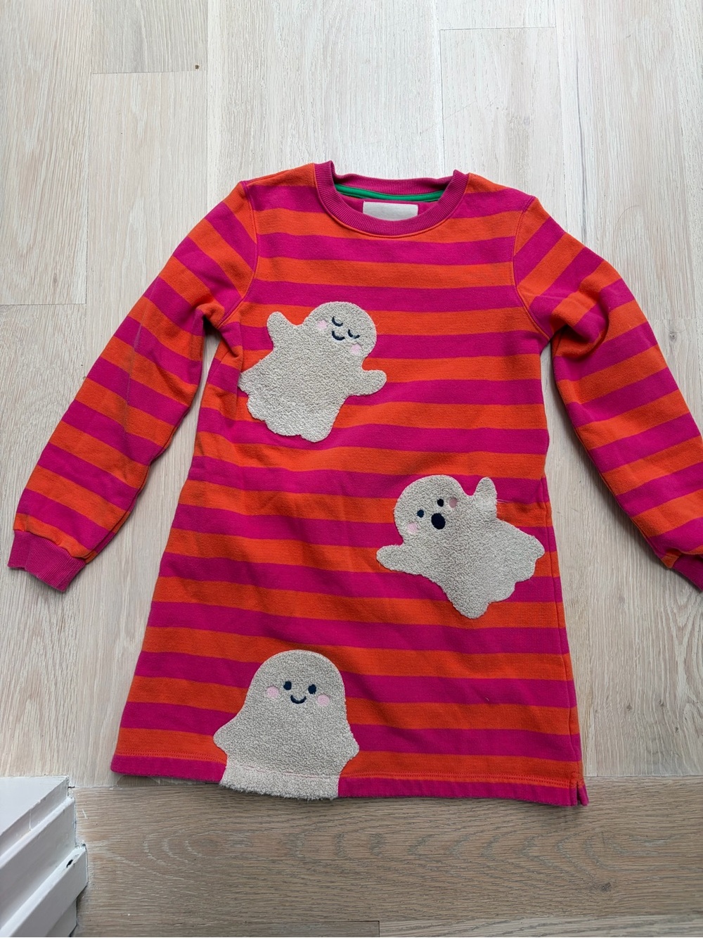 Mini Boden Pink and Orange Striped Ghost Dress